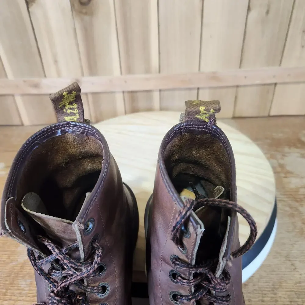 Vintage Dr. Martens Boots Mens 9 Brown Leather Ankle Work Combat England Made